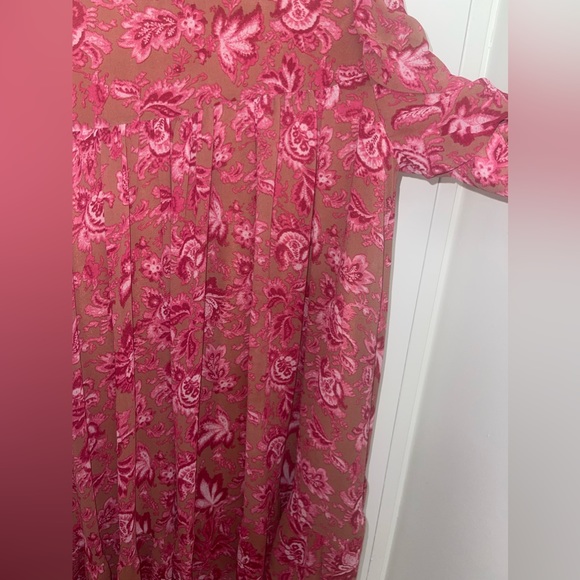 PUFF SLEEVE RUFFLE NECK SMOCK DRESS - Picture 4 of 4